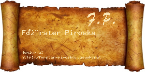 Fürster Piroska névjegykártya